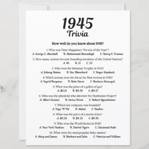 1945 Trivia Game