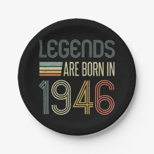 1946 80th Birthday Legends Paper Plate