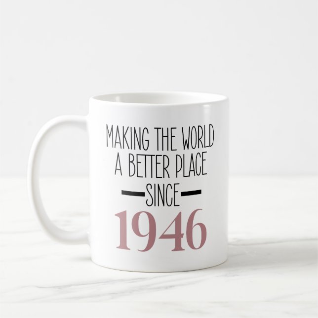 1946 Birthday 80 80th Years Old Gifts Women Mum Coffee Mug (Left)