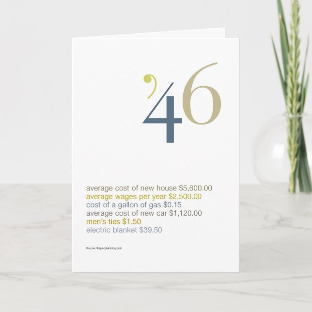 1946 Birthday Fun Facts Card (Front)