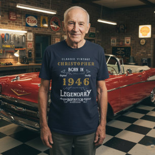 1946 Birthday Personalized Legendary Blue T-Shirt