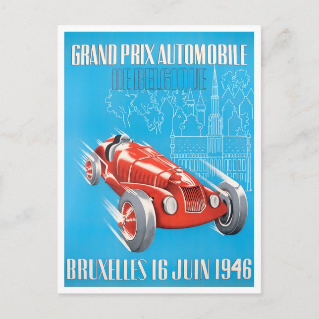 1946 Bruxelles Grand Prix vintage racing Postcard (Front)
