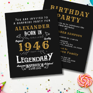 1946 Budget 80th Birthday Invitation Legend Flyer