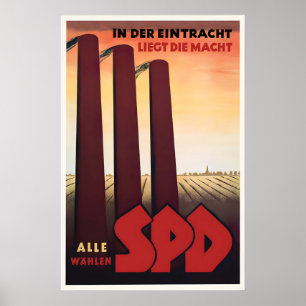 1946 German SPD Election Poster In unity lays the