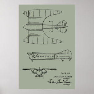 1946 Passenger Aeroplane Patent Art Drawing Print
