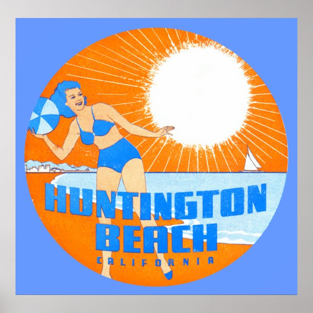 1947 Huntington Beach California Poster (Front)