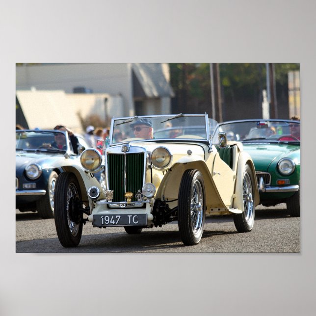 1947 MG TC Midget Roadster Convertible Poster (Front)