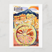 1947 Sicily Italy Travel Poster Eternal Spring