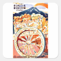 1947 Sicily Italy Travel Poster Eternal Spring