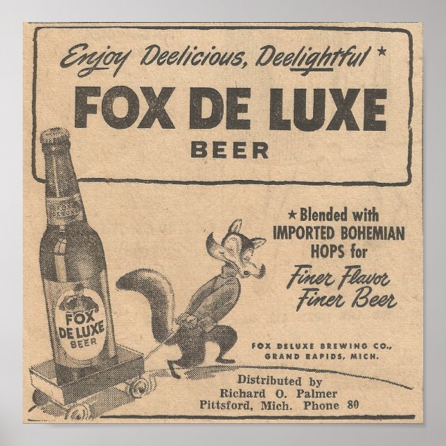 1948 Ad Fox DeLuxe Beer Poster (Front)