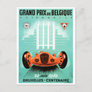 1948 Bruxelles Grand Prix vintage racing Postcard