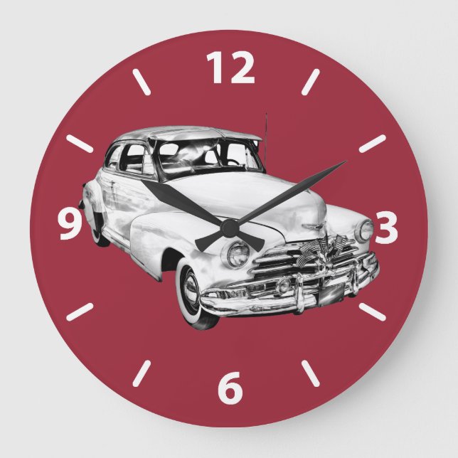 1948 Chevrolet Fleetmaster Car Illustration Large Clock (Front)