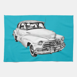 1948 Chevrolet Fleetmaster Car Illustration Tea Towel