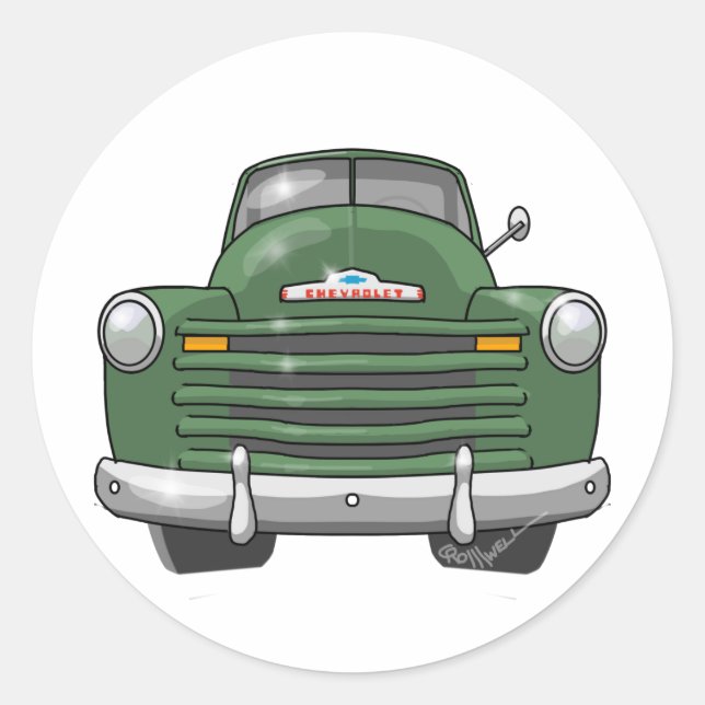1948 Chevrolet Pickup Truck Classic Round Sticker (Front)
