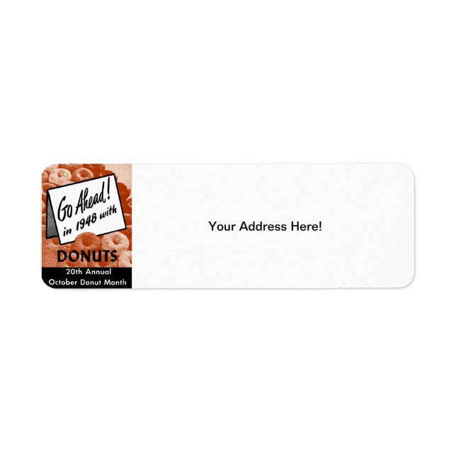 1948 Doughnut Poster Return Address Label (Front)