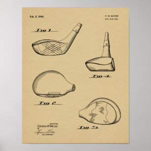 1948 Driver Golf Club Patent Art Drawing Print