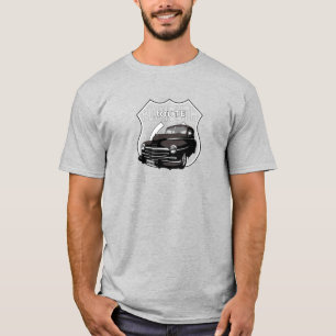 1948 Plymouth Chrysler. Mopar. Black Hotrod. USA. T-Shirt