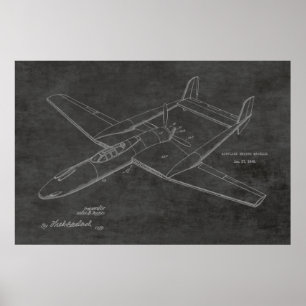 1948 Pusher Aeroplane Patent Art Drawing Print