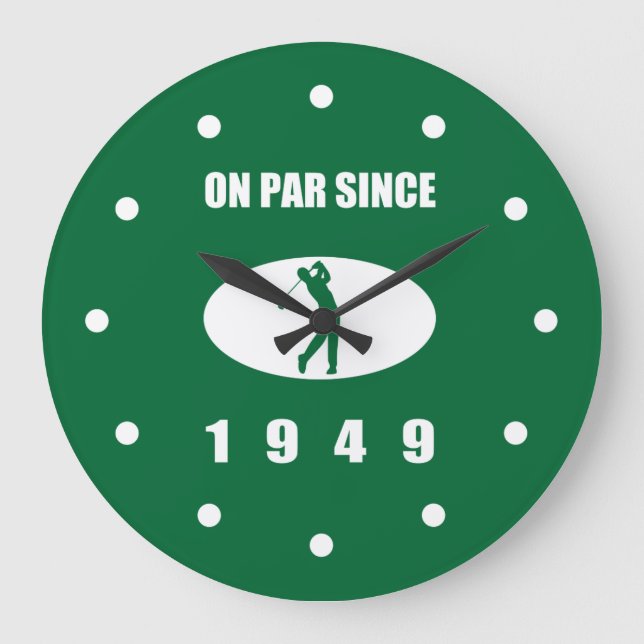 1949 70th Birthday For Golfers Large Clock (Front)