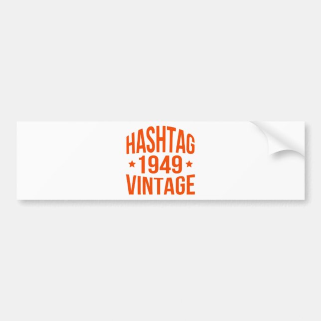 1949 Hashtag Vintage Bumper Sticker (Front)