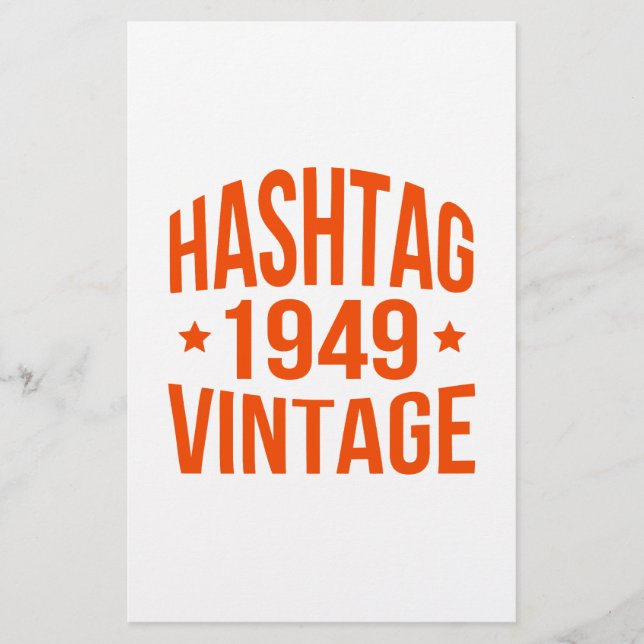 1949 Hashtag Vintage Stationery (Front)