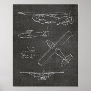 1949 Rear Prop Aeroplane Patent Art Drawing Print