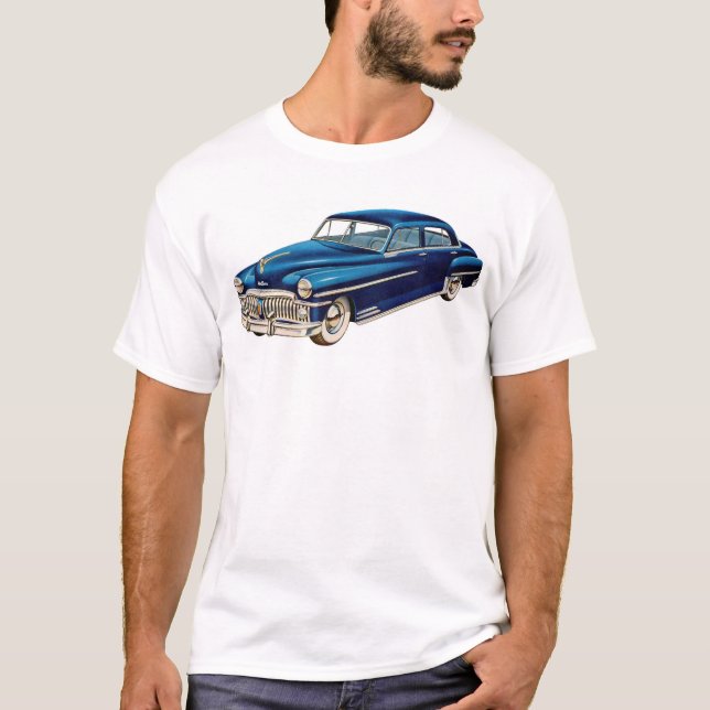 1950 blue DeSoto car print T-Shirt (Front)