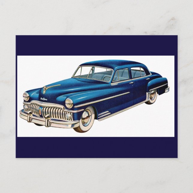 1950 blue DeSoto Postcard (Front)