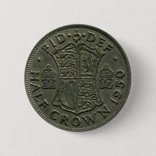 1950 British Half Crown button