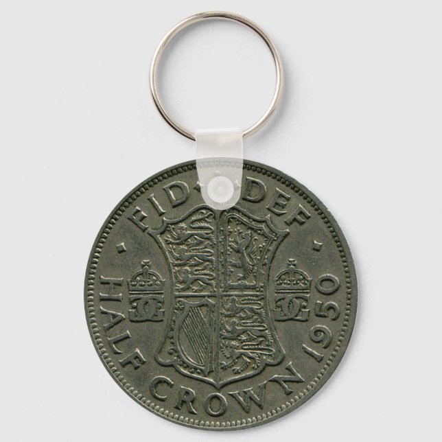 1950 British Half Crown keychain (Front)