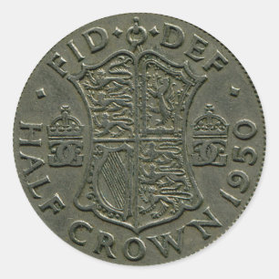 1950 British Half Crown sticker