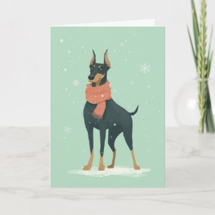 1950 Christmas Doberman Card