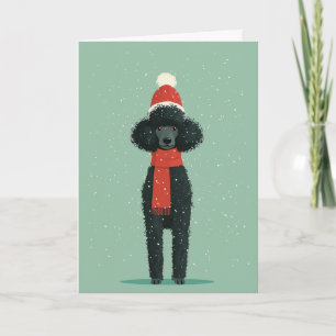 1950 Christmas Poodle Card