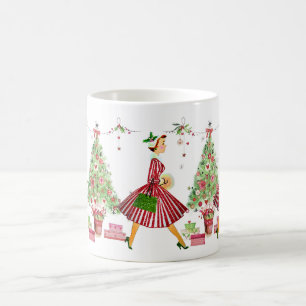 1950 Christmas Vintage Lady Coffee Mug