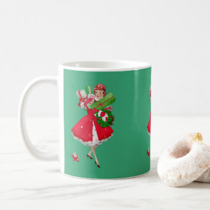 1950 Christmas Vintage Lady Coffee Mug