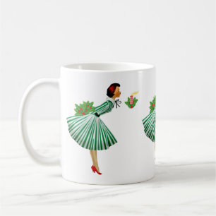 1950 Christmas Vintage Lady  Coffee Mug