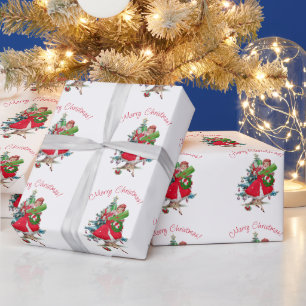 1950 Christmas Vintage Lady Wrapping Paper