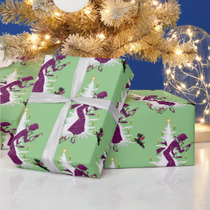 1950 Christmas Vintage Lady Wrapping Paper