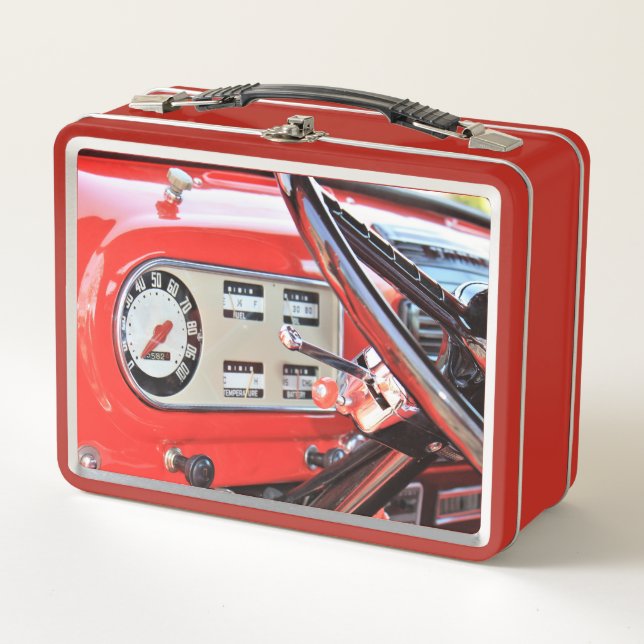 1950 Classic Pickup Truck Dashboard Metal Lunch Box (Front)