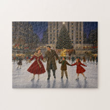 1950 Family Christmas New York Ice Skating Rink