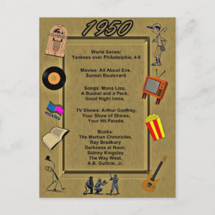 1950 Great Events Birthday Card