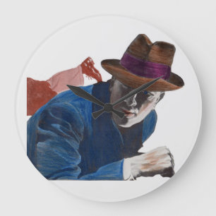1950 gritty detective action large clock