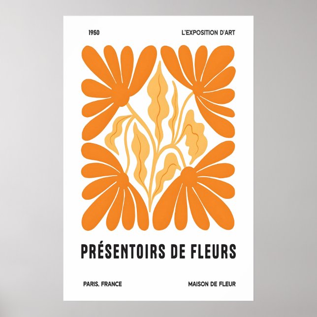1950 Maison De Fleur Art Exhibit Poster Orange (Front)