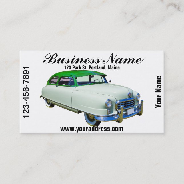 1950 Nash Ambassador Antique Car Business Card (Front)