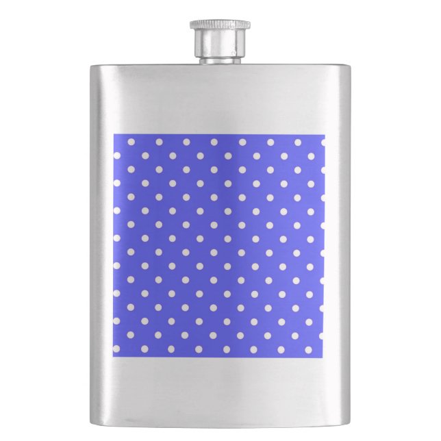 1950 purple blue white dots hip flask (Front)