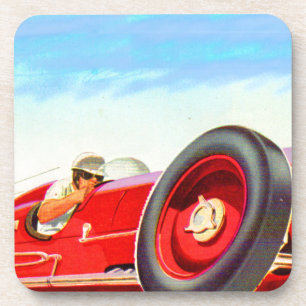 1950 red racing car coaster