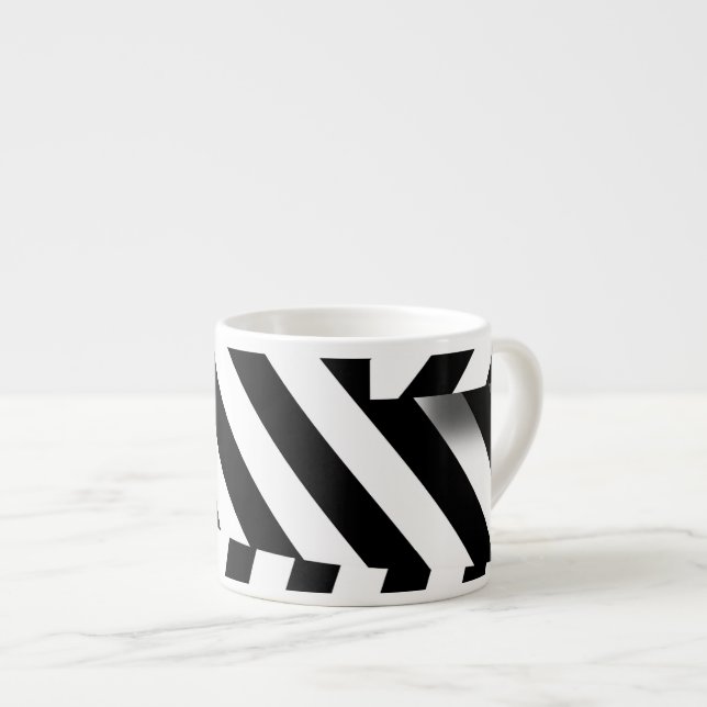 1950 retro modern memphis style black and white espresso cup (Front Right)