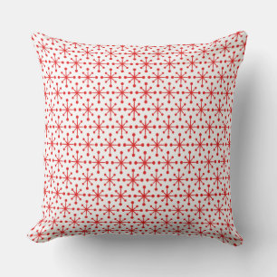 1950 Retro Red on white Star Pattern Cushion