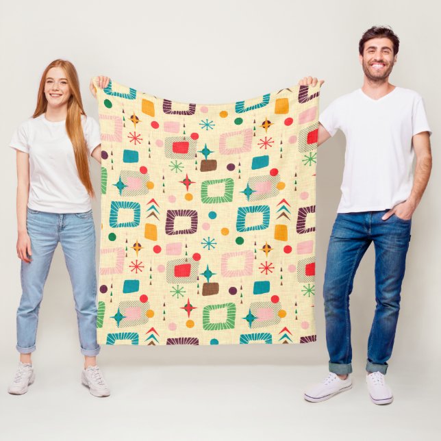 1950´s Atomic Pattern Fleece Blanket (In Situ)