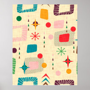 1950´s Atomic Pattern Poster
